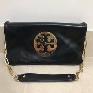 Tory Burch black leather shoulder bag/clutch